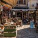 a market with lots of items on display